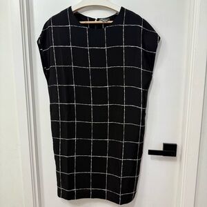 Vince 100% Silk Checkered Mini Dress w/pockets